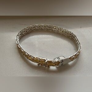 Elegant Sterling Silver and Gold Plated Riccio Style Bracelet